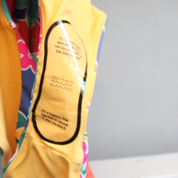 MARINE LAYER Plunge One Piece Swimsuit in Yellow Hibiscus Floral Size Small NWT - Picture 7 of 10